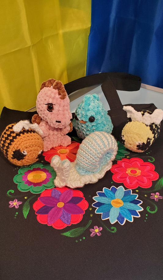 Knitted Toy Dragon/Snail/Bee