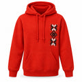 Hoodie embroidered with ornament, Red, M, L, XL