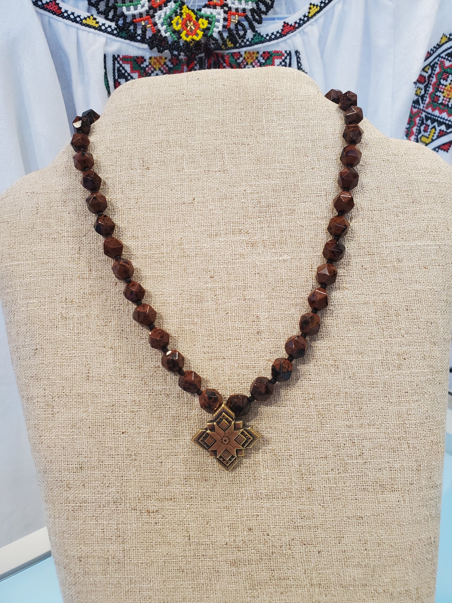 Mahogany obsidian necklace #10