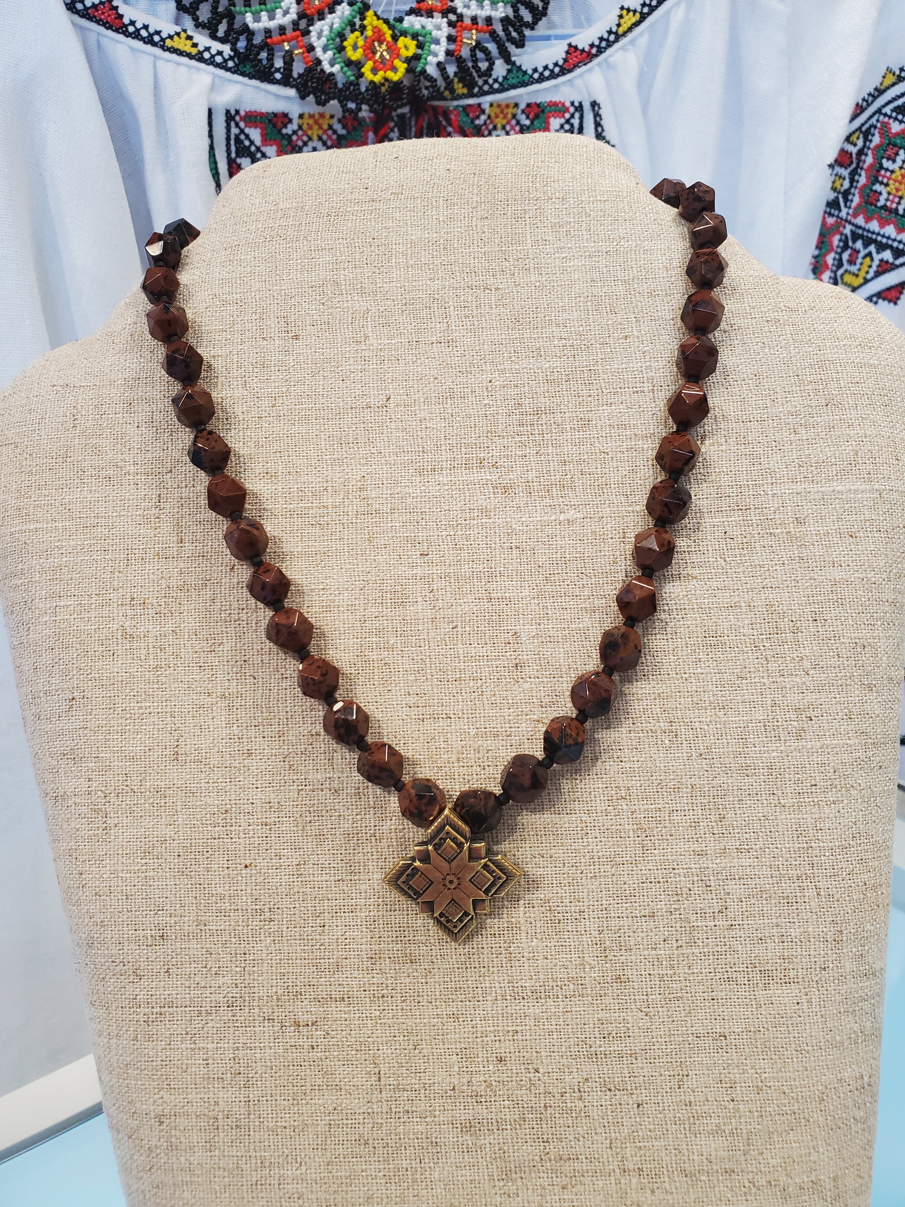 Mahogany obsidian necklace #10