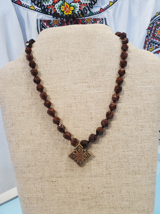 Mahogany obsidian necklace #10