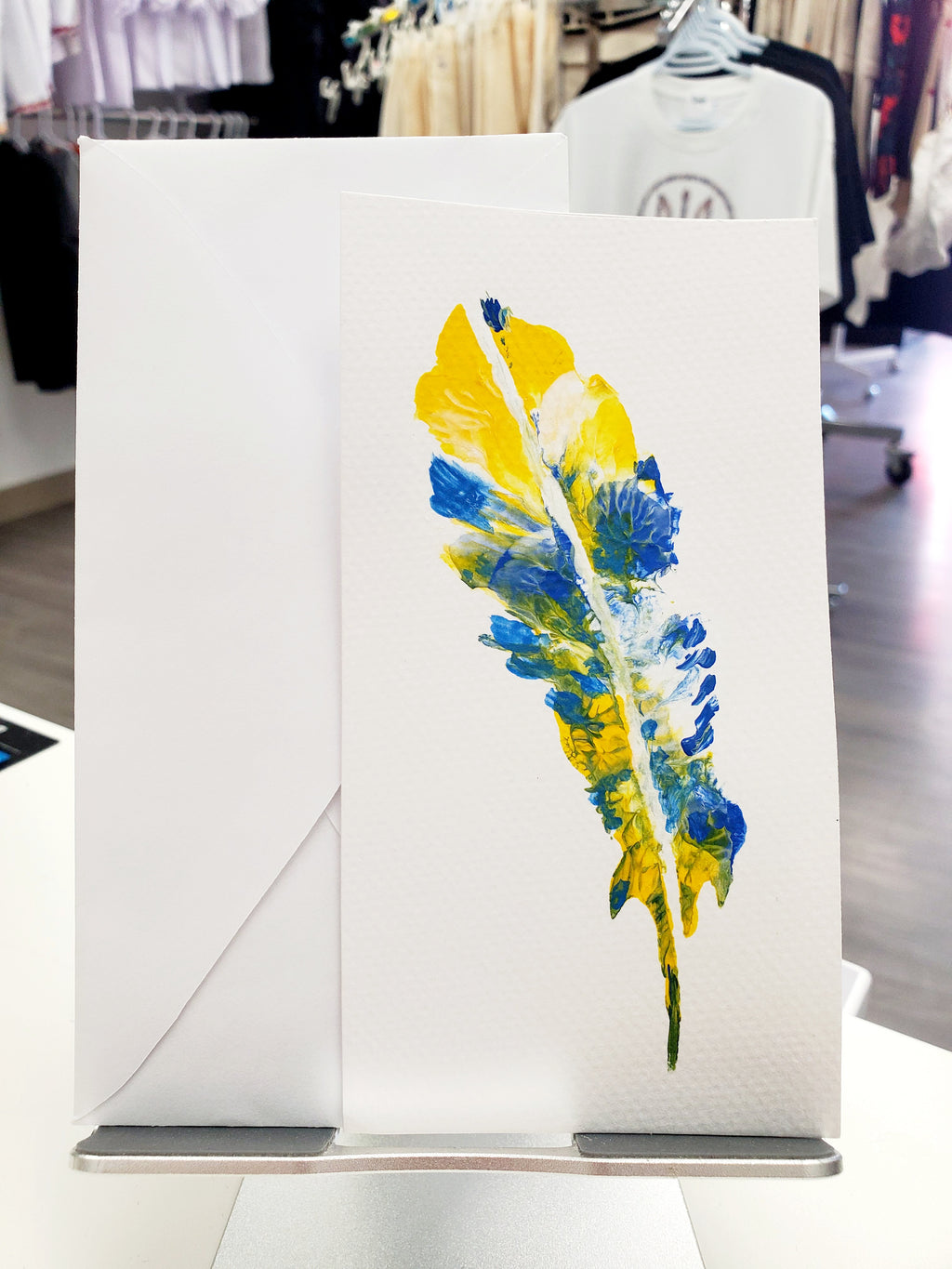 Handmade Greeting Card Feather