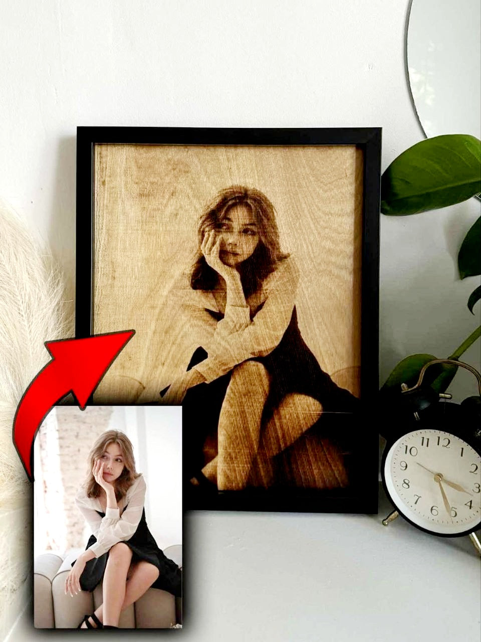 Custom work Wood-Burned Picture A3 in a frame (11x14 in/27x37 cm)