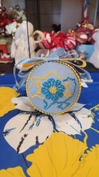 Embroidered Christmas Ball UA Mix 6 cm T3