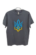 T-shirt T1 AB (black with y/b trident), Size M, L