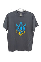 T-shirt T1 AB (black with y/b trident), Size M, L