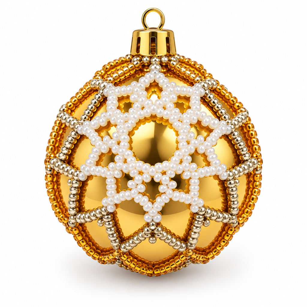 Handmade Beaded Christmas ball (Small size)