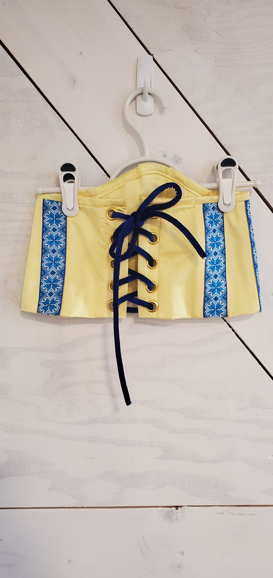 Corset "Grid" yellow/blue