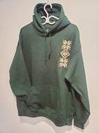 Hoodie embroidered with ornament, Green, L