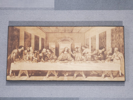 Picture the Art of burn 20x42 on the wood.