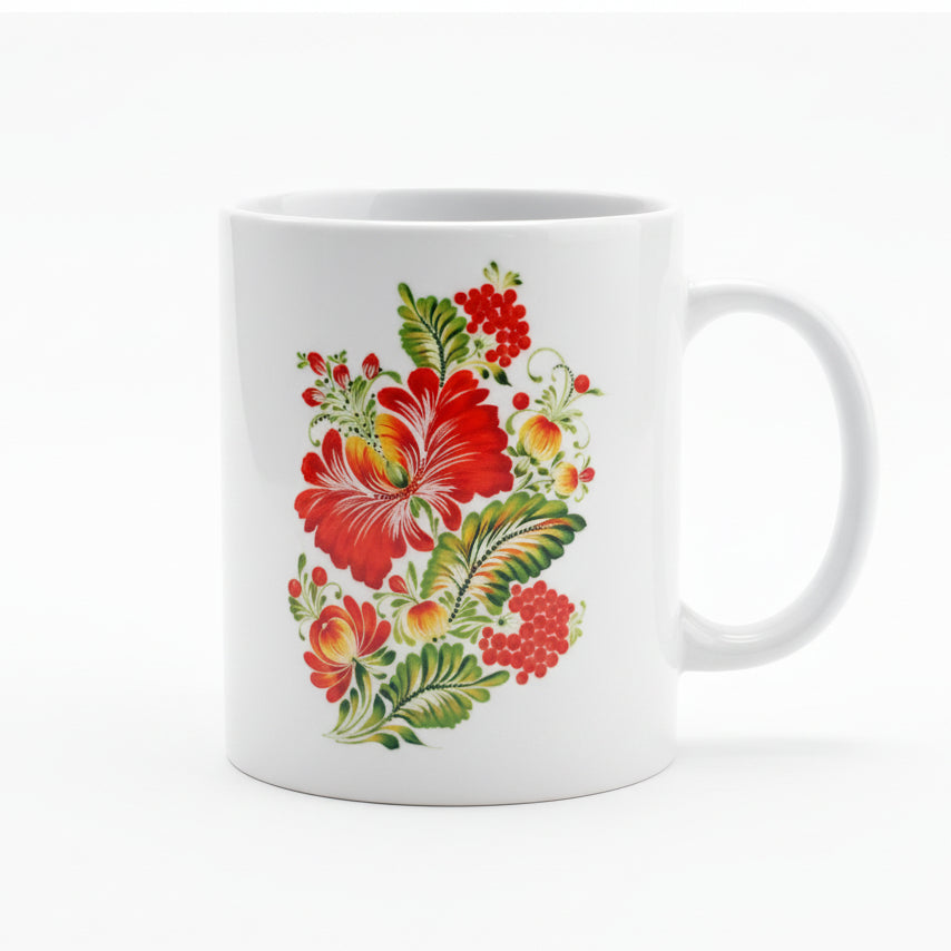 White Mug with a print Mix