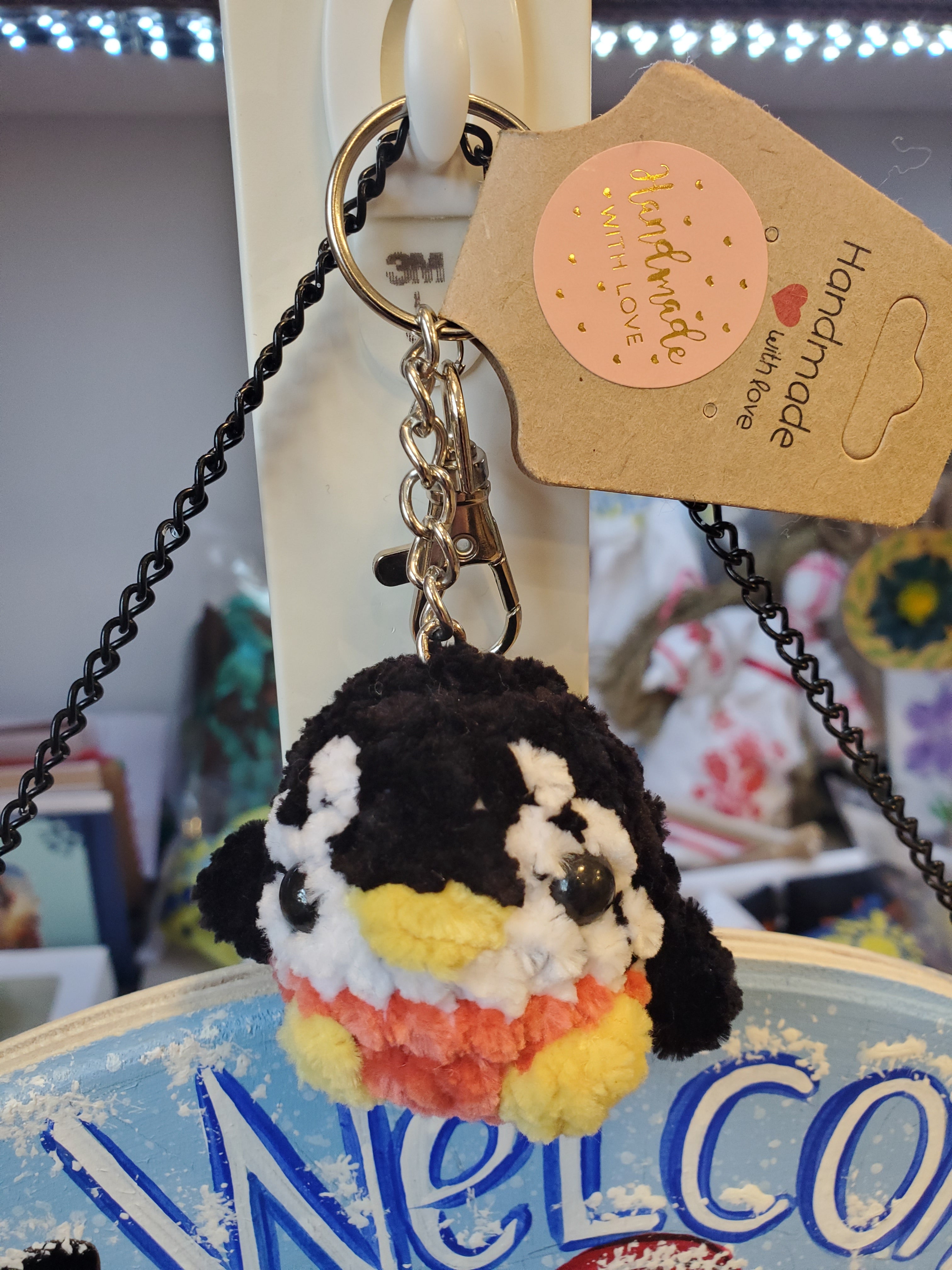 Knitted Panda/Penguin keychain