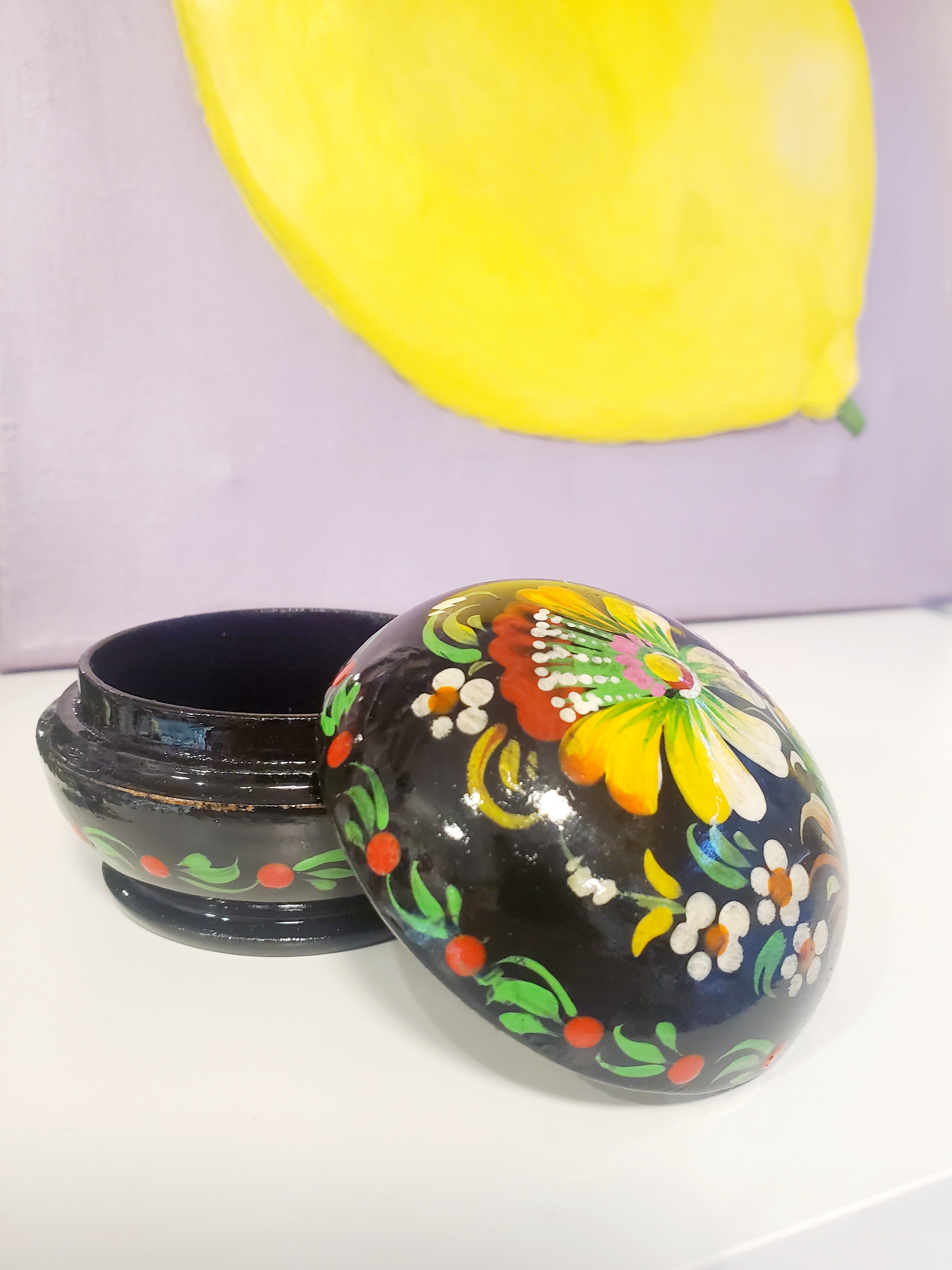 Wooden painted box "Petrykivka"