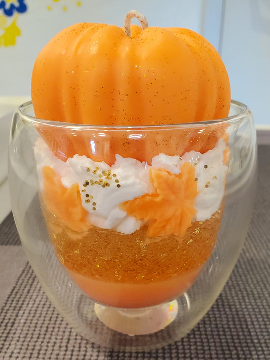 Candle Pumpkin in glass