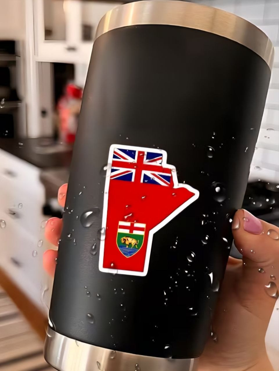 Sticker Manitoba Map & Flag