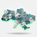 3D printed Map of Ukraine with backlight