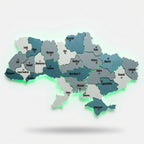3D printed Map of Ukraine with backlight