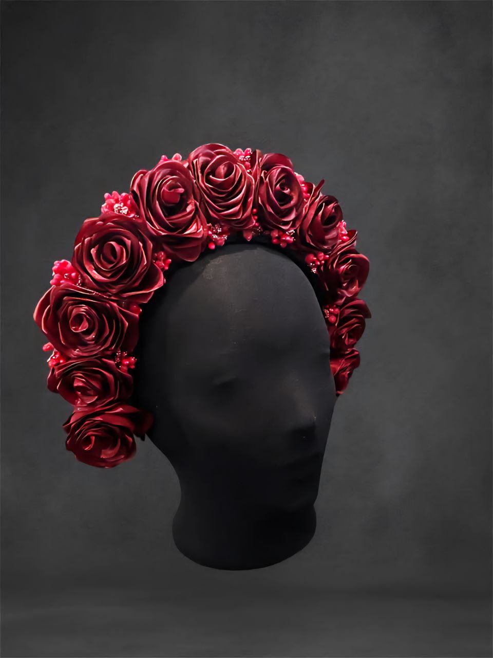 Head wreath Burgundy flowers