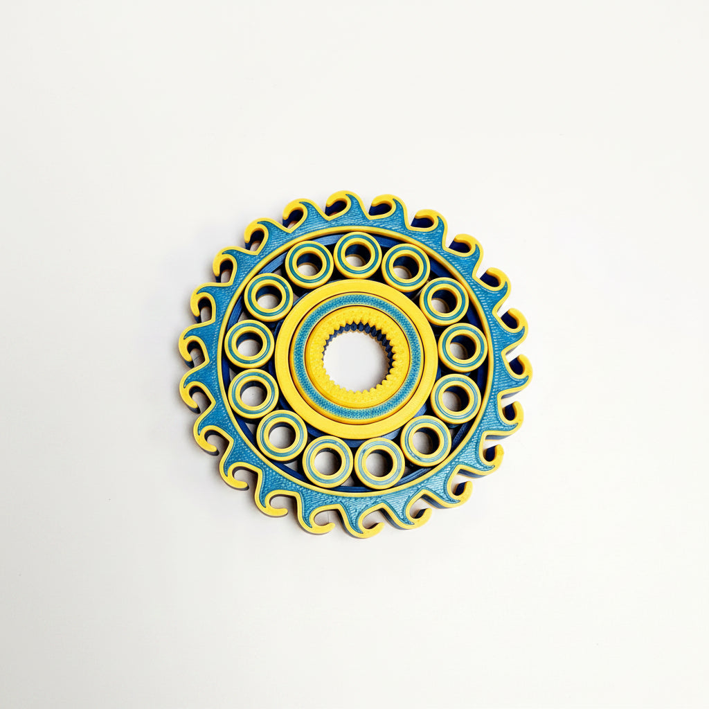3D Printed Spiner Ball/Wheel y/b