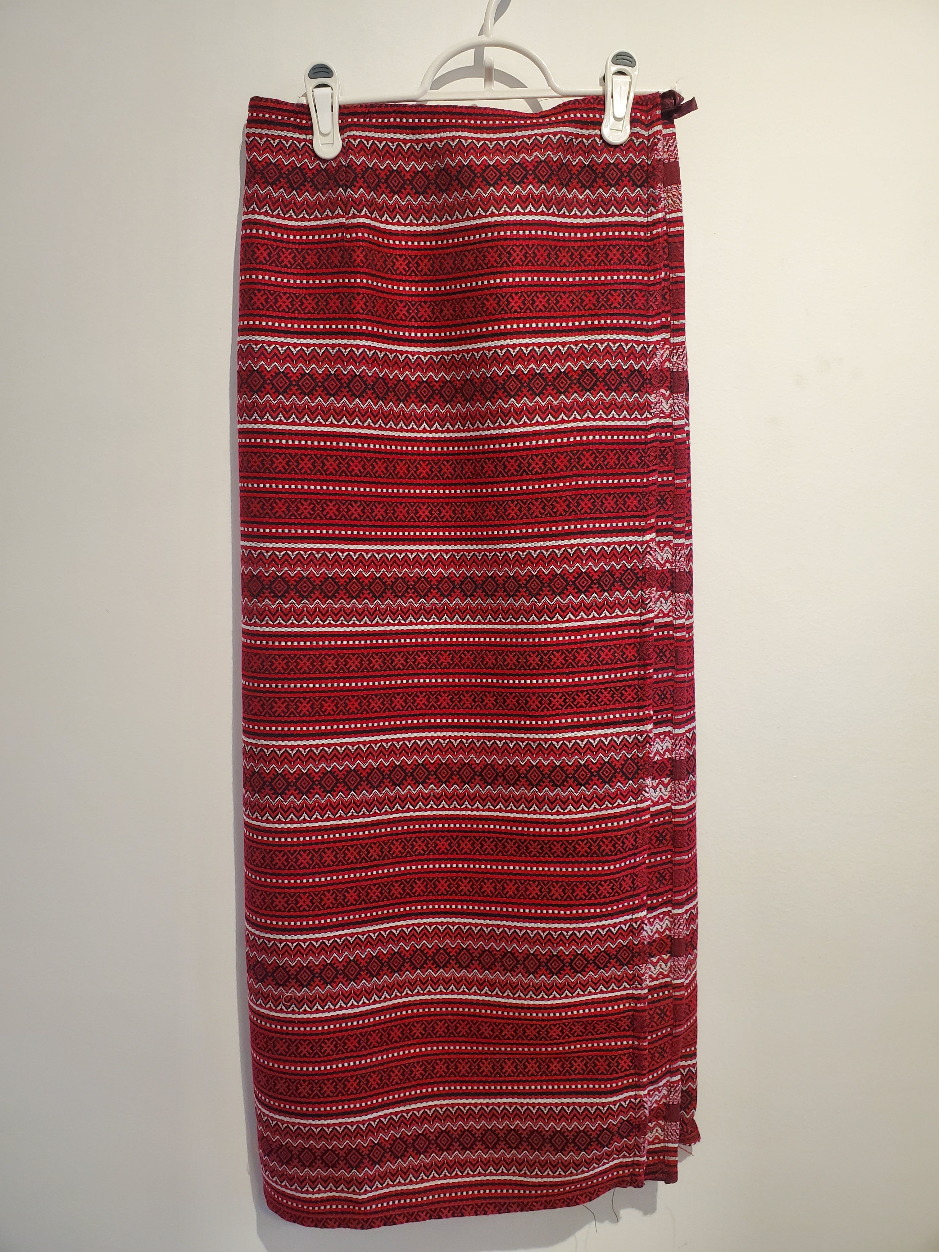 Women's skirt "Plakhta" red/black ornament (Oversized)