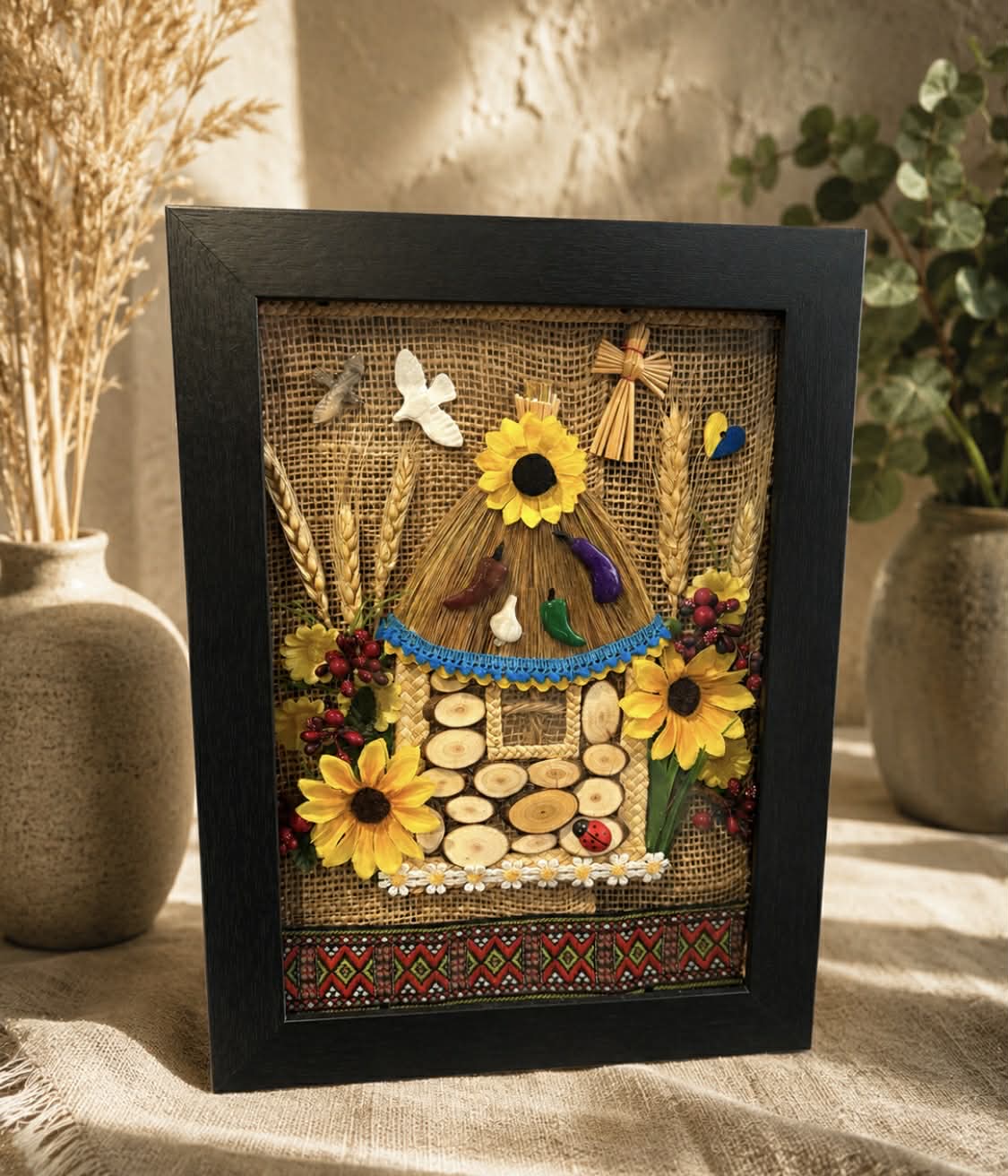 Old Ukrainian house "Khatynka" in frame