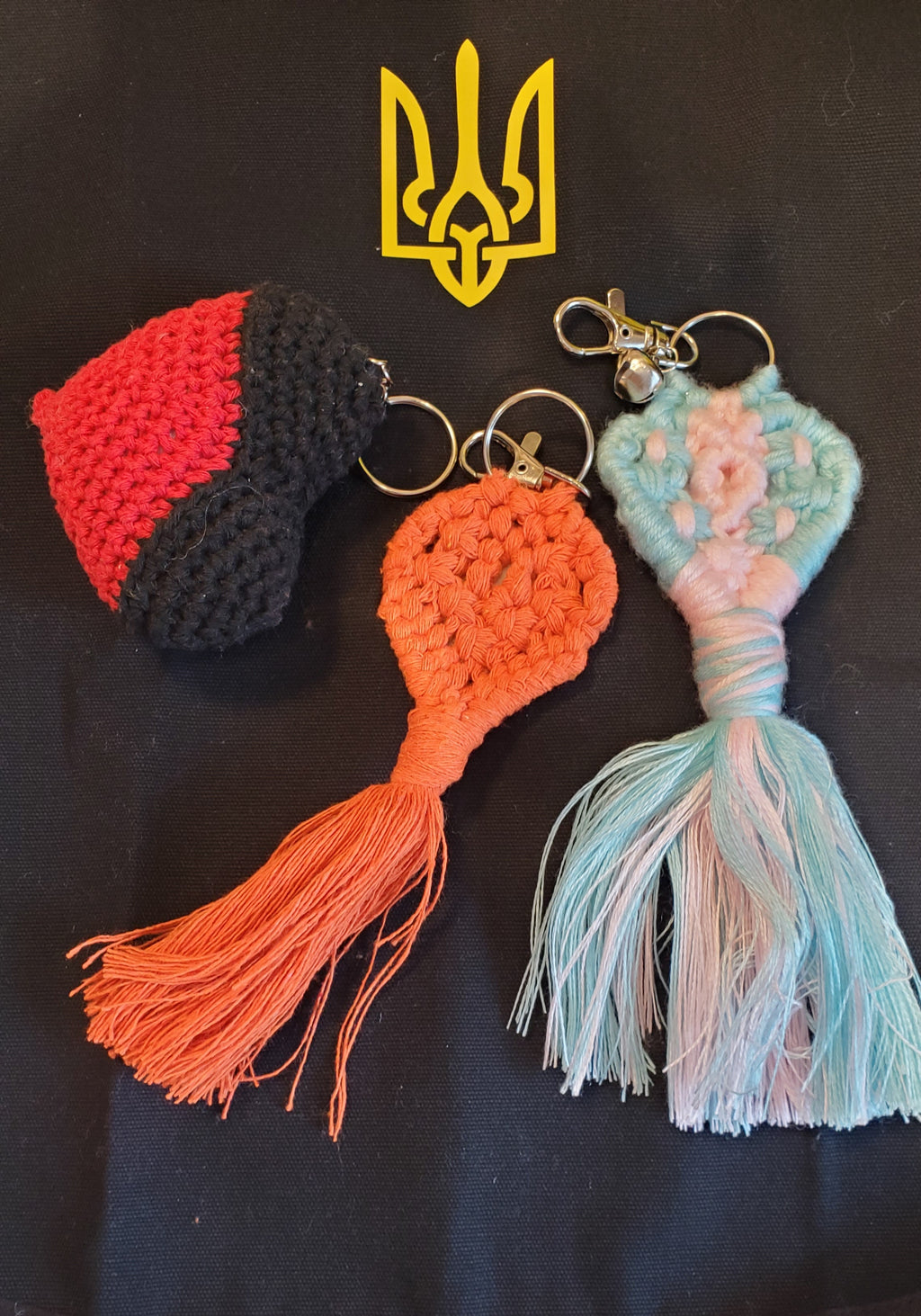 Knitted Keychain heart/ hats
