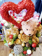 Valentine's Day gift Arrangement with a Teddy Bear