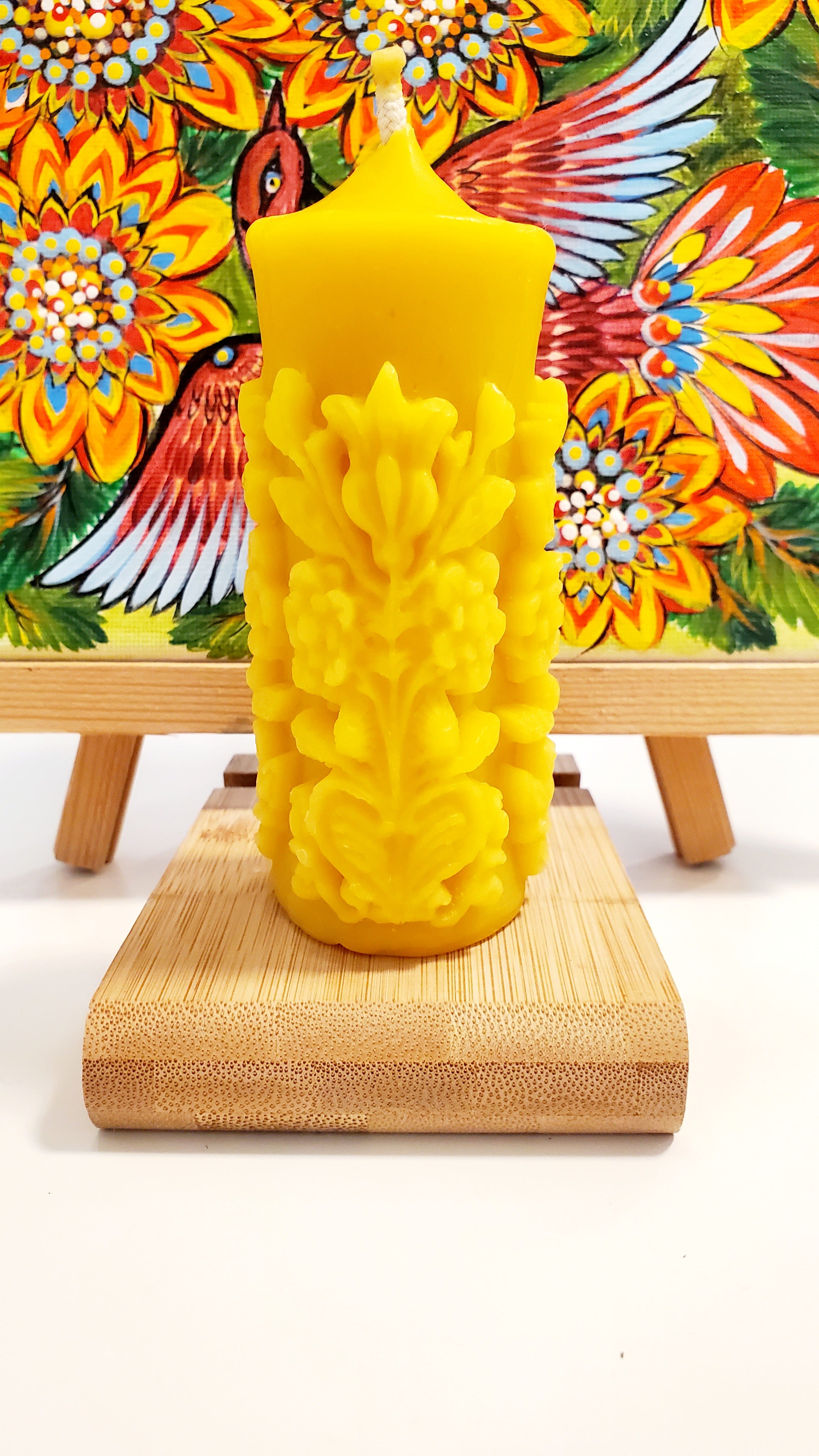 Beeswax Candle "Tree of life" Medium