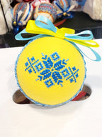 Embroidered Christmas Ball UA Mix 8 cm T2