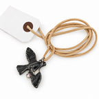 Pendant turtle dove with leather lace