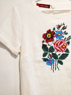 Linen Embroidered Women's T-shirt, Size M, Xl