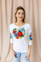 Embroidered white T-shirt "Galychanka", Size - XS, S, M, L, XL
