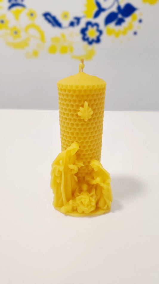Beeswax Candle "Holy Christmas" Large