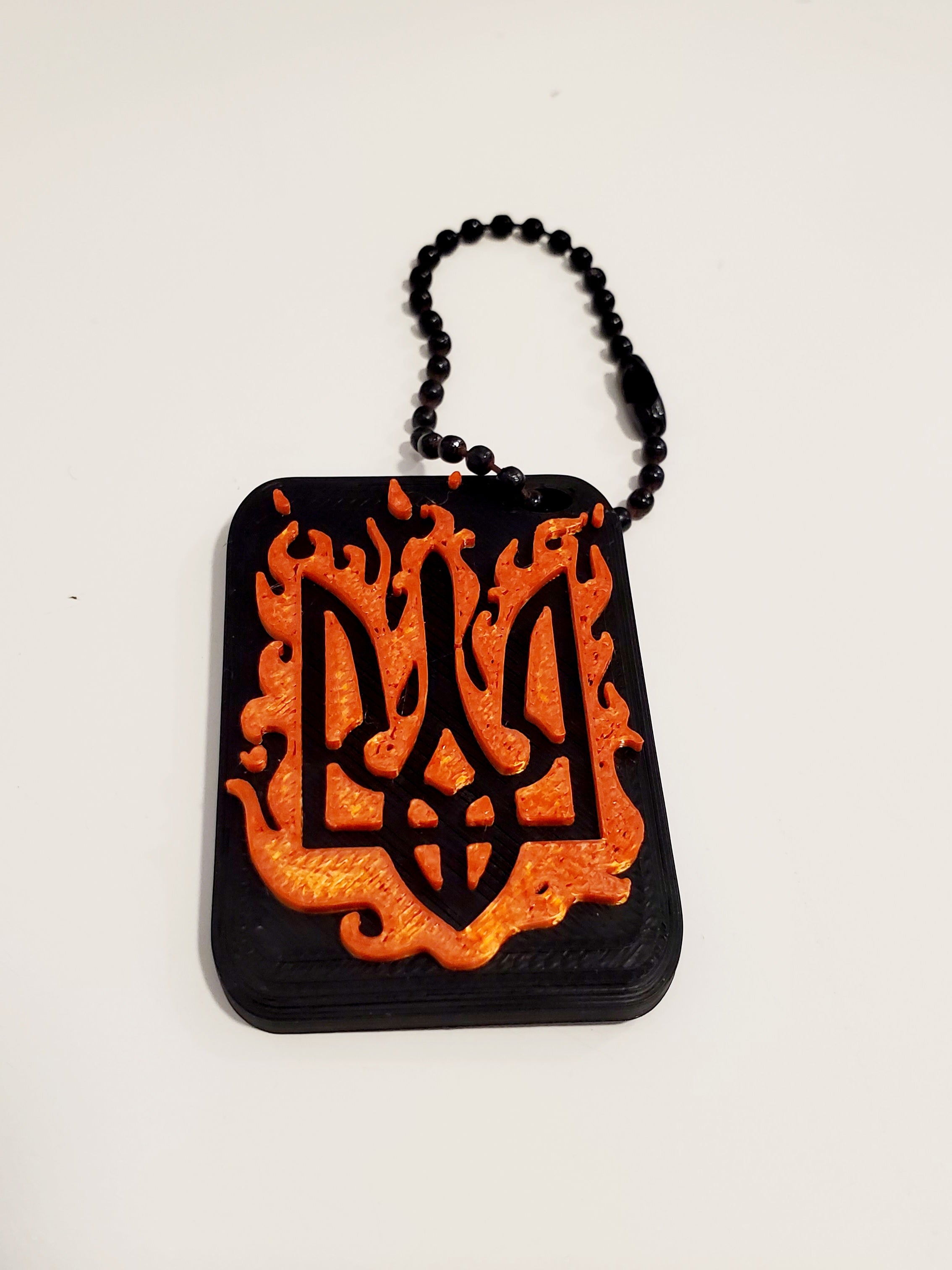 3D Printed Keychain with Trident (Black\Blue)