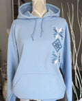 Blue hoodie with embroidery