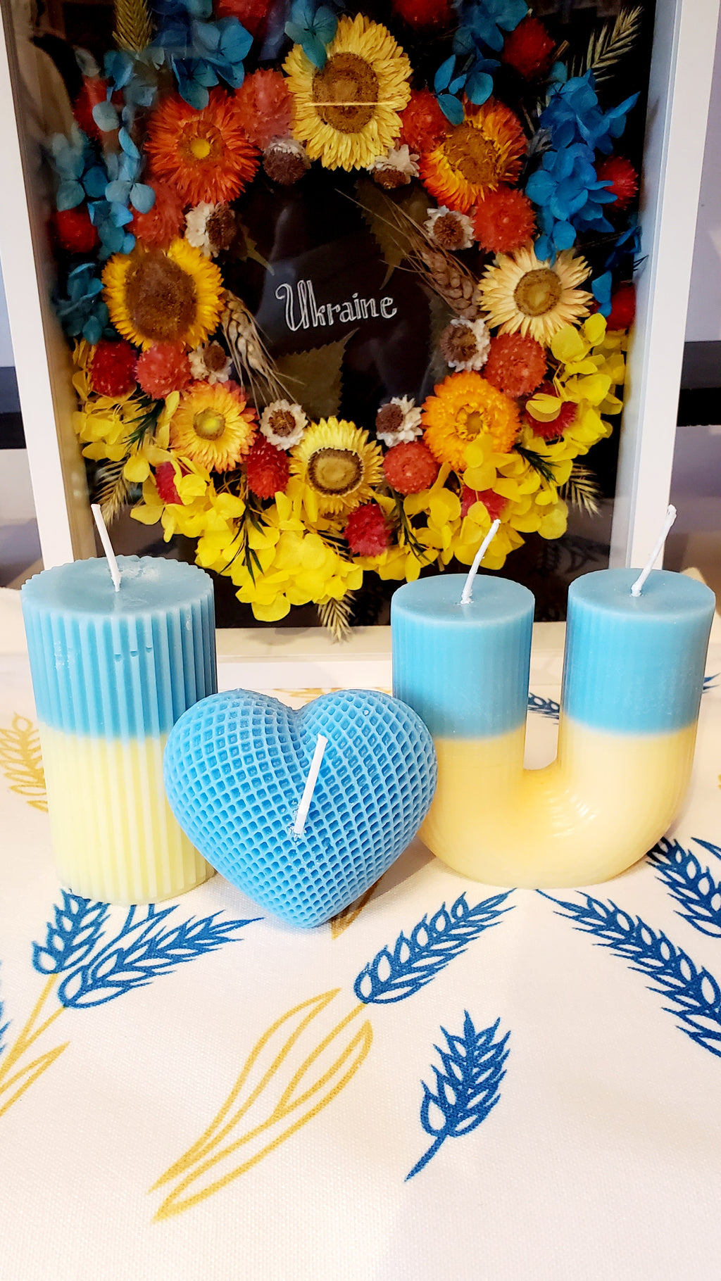 Valentine's Day gift Soy candle I love UA set (3 pcs)