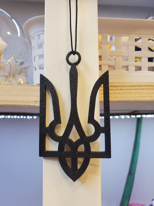 3D print Tryzub for car blk/silver