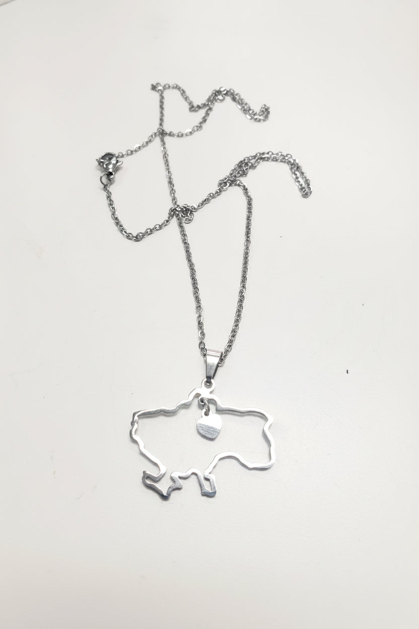 Pendant map of UA with a chain (gold/silver)