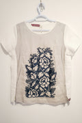 Linen Embroidered Women's T-shirt, Size M, Xl