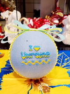 Embroidered Christmas Ball UA Mix 10 cm T1