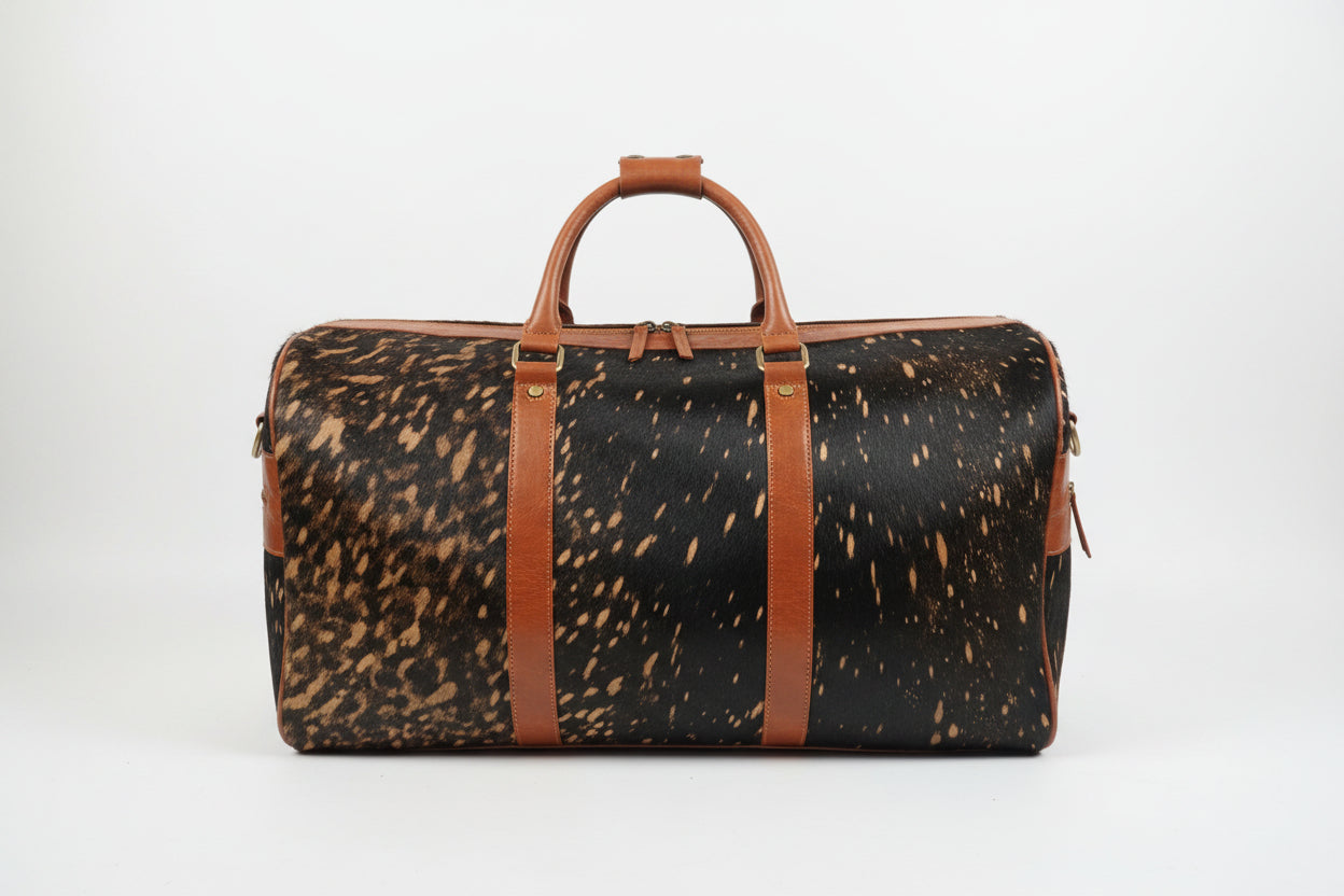 Leather bag of brown-golden color Large