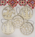 Set Wood Christmas decorations (5 pcs)