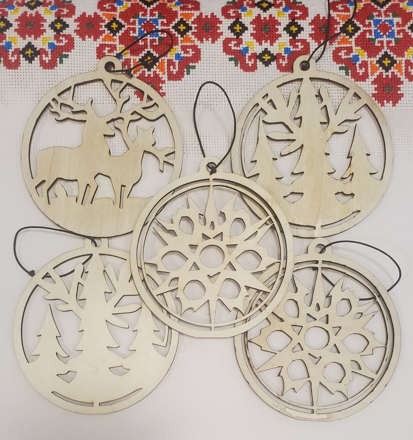 Set Wood Christmas decorations (5 pcs)