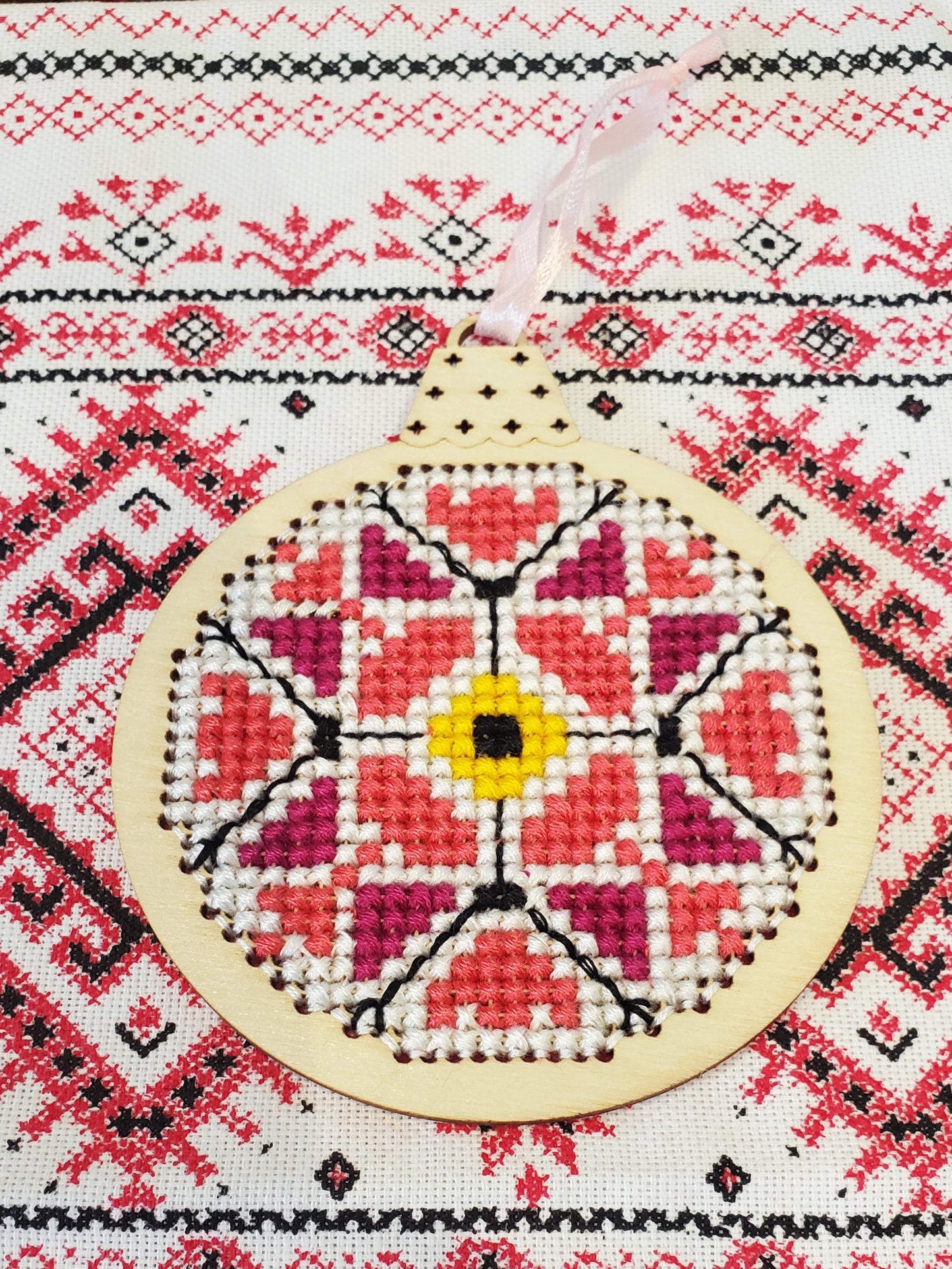 Christmas Ball UA (wood + embroidery)