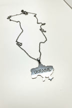 Pendant map of UA with a chain (gold/silver)