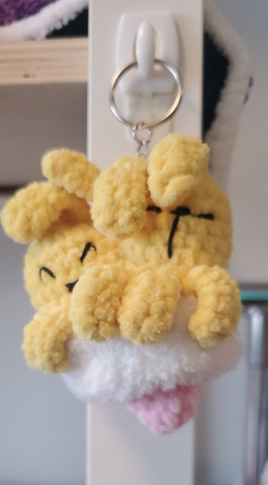 Keychaine Knitted bunny twins