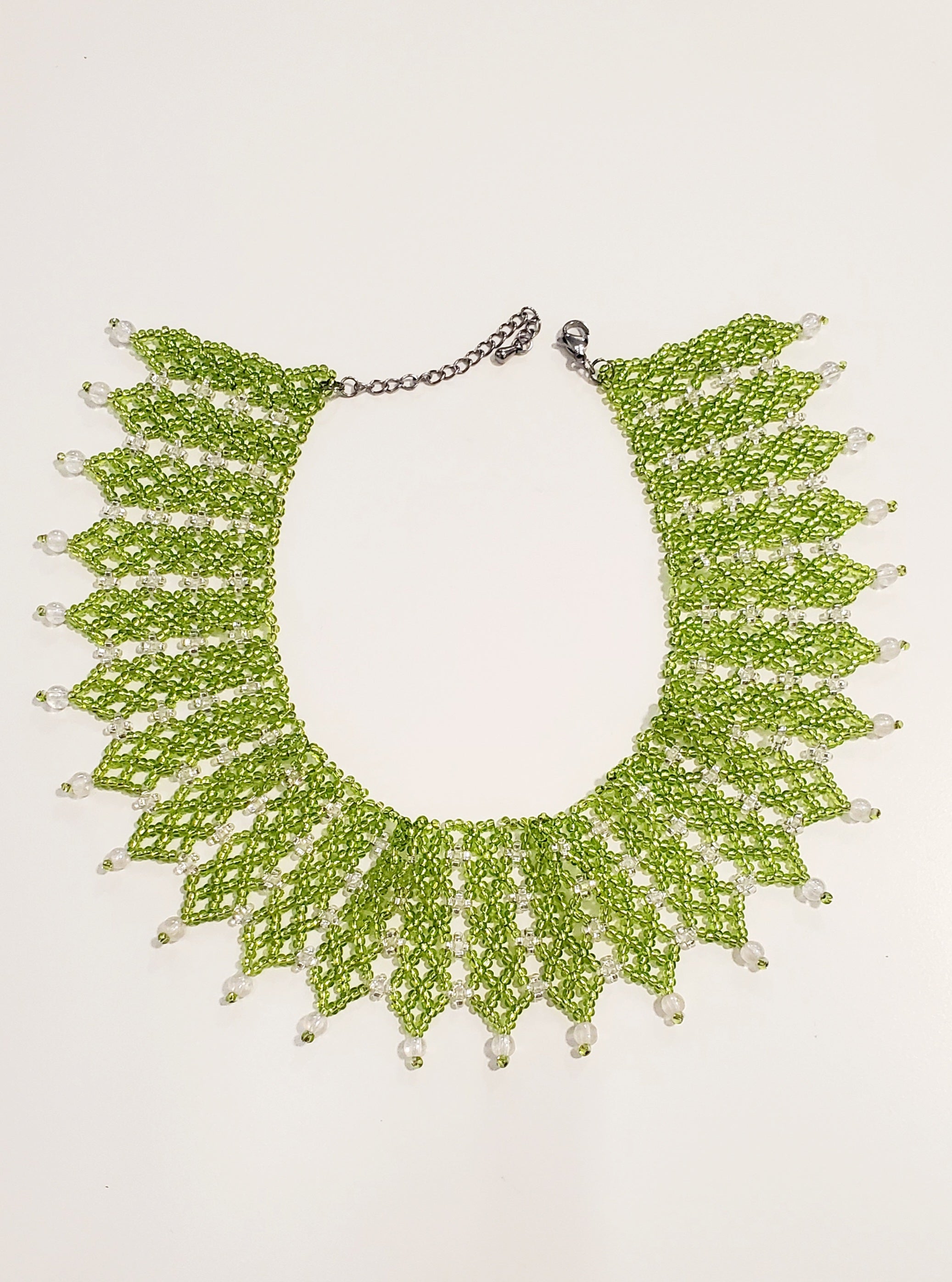 Beaded Necklace T3 (green/blue)