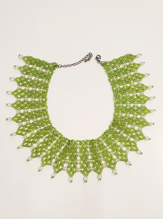 Beaded Necklace T3 (green/blue)