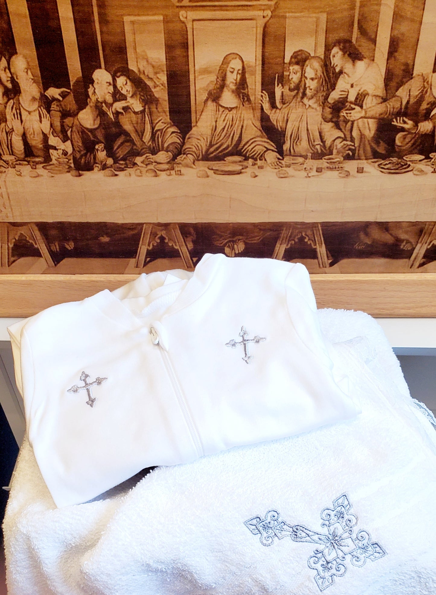 Embroidered set for baptism "Kryghma" 3-6 month