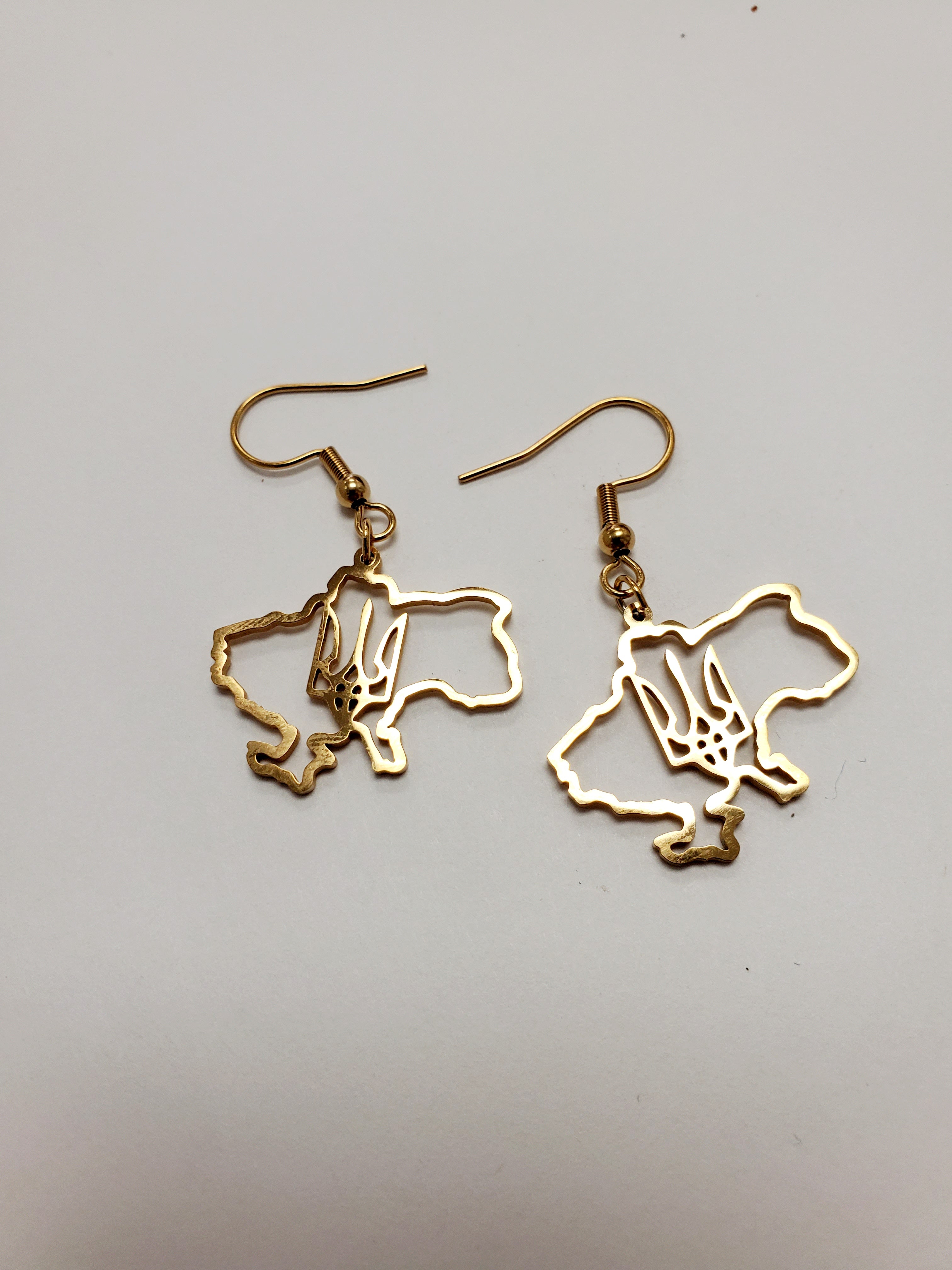 Earrings Map with Trident (Silver/Gold)